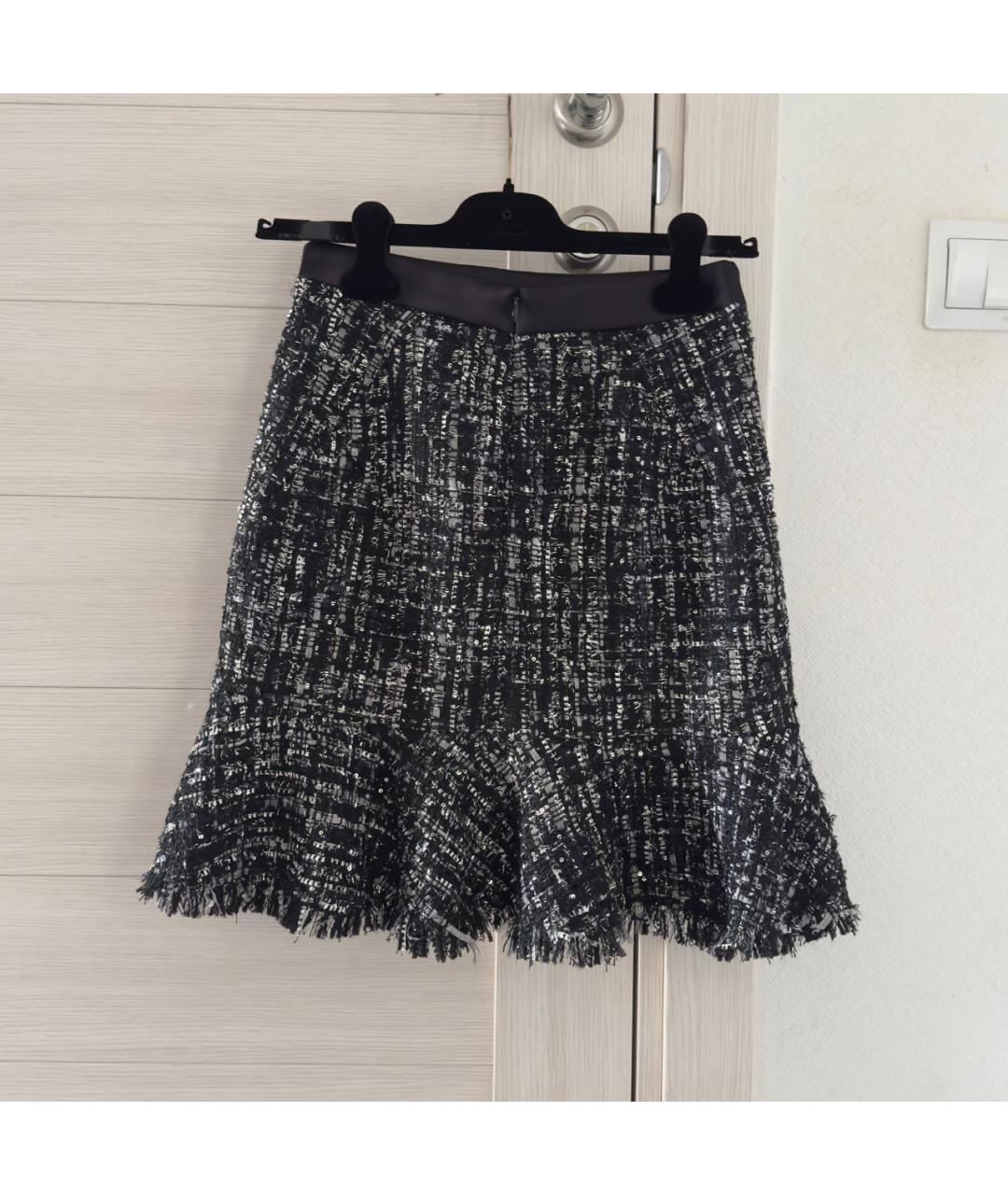 KARL LAGERFELD Черная твидовая юбка мини, фото 2