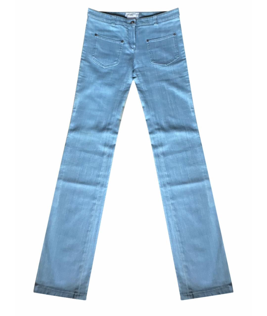 CHANEL Голубые хлопковые джинсы клеш, фото 1