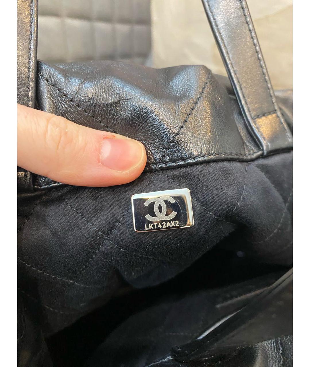 CHANEL Черная кожаная сумка через плечо, фото 7