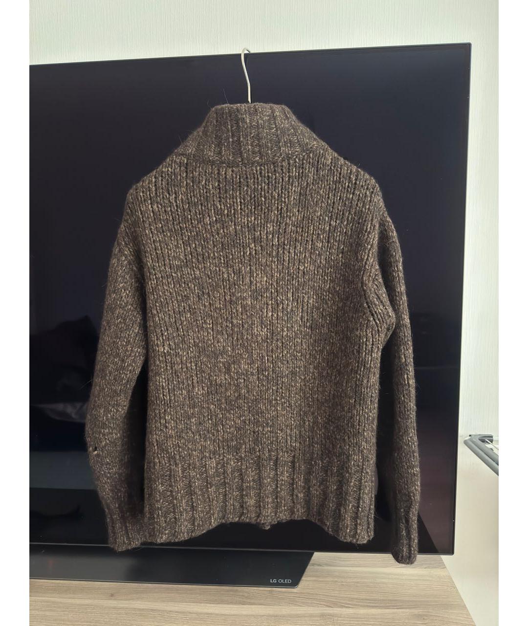 WEEKEND MAX MARA Коричневый шерстяной кардиган, фото 3