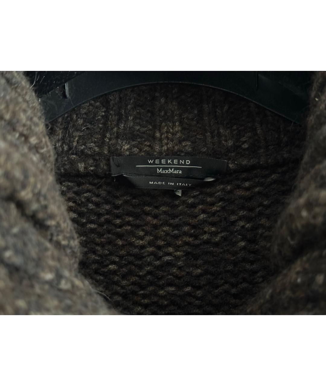 WEEKEND MAX MARA Коричневый шерстяной кардиган, фото 2