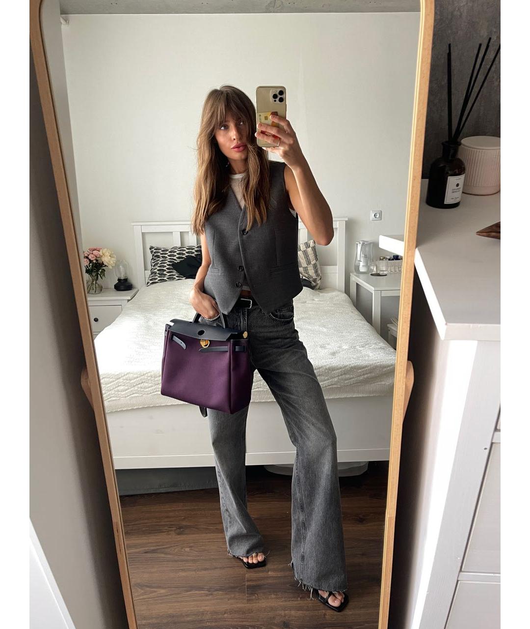 HERMES Фиолетовая тканевая сумка через плечо, фото 6