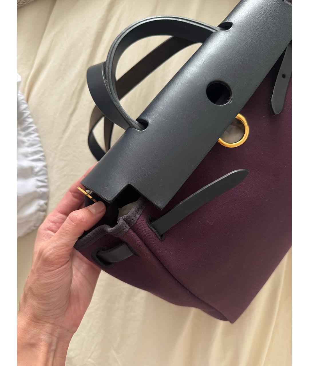 HERMES Фиолетовая тканевая сумка через плечо, фото 2