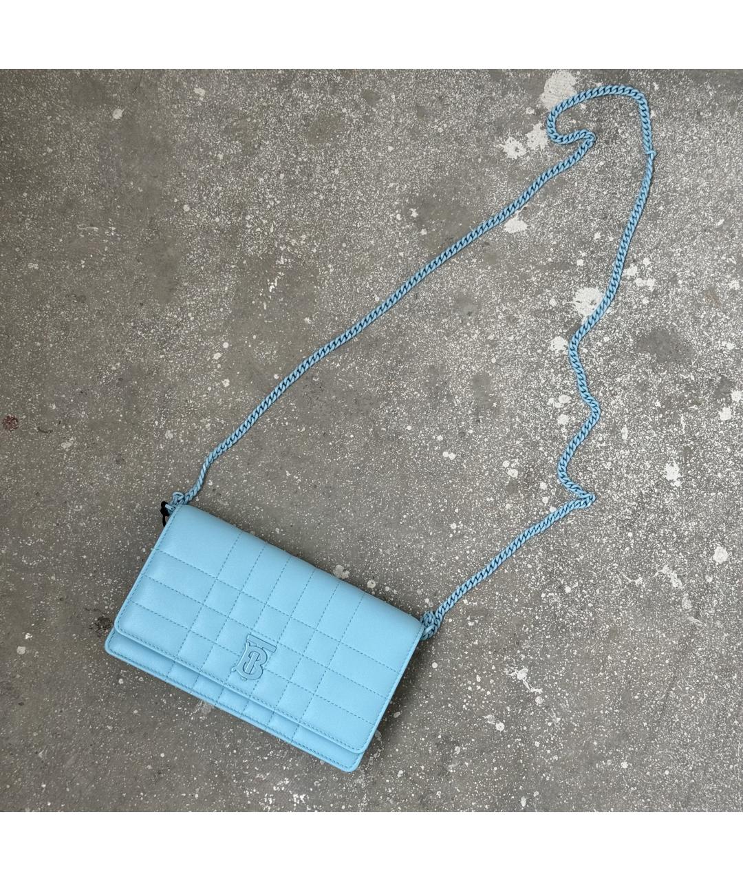 BURBERRY Голубая кожаная сумка через плечо, фото 7