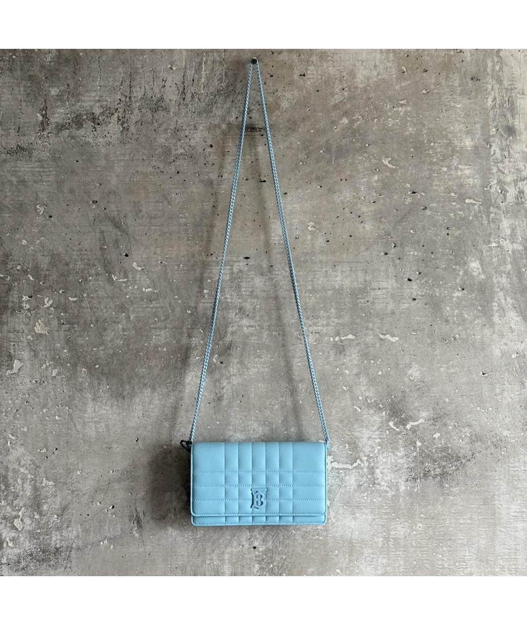 BURBERRY Голубая кожаная сумка через плечо, фото 9