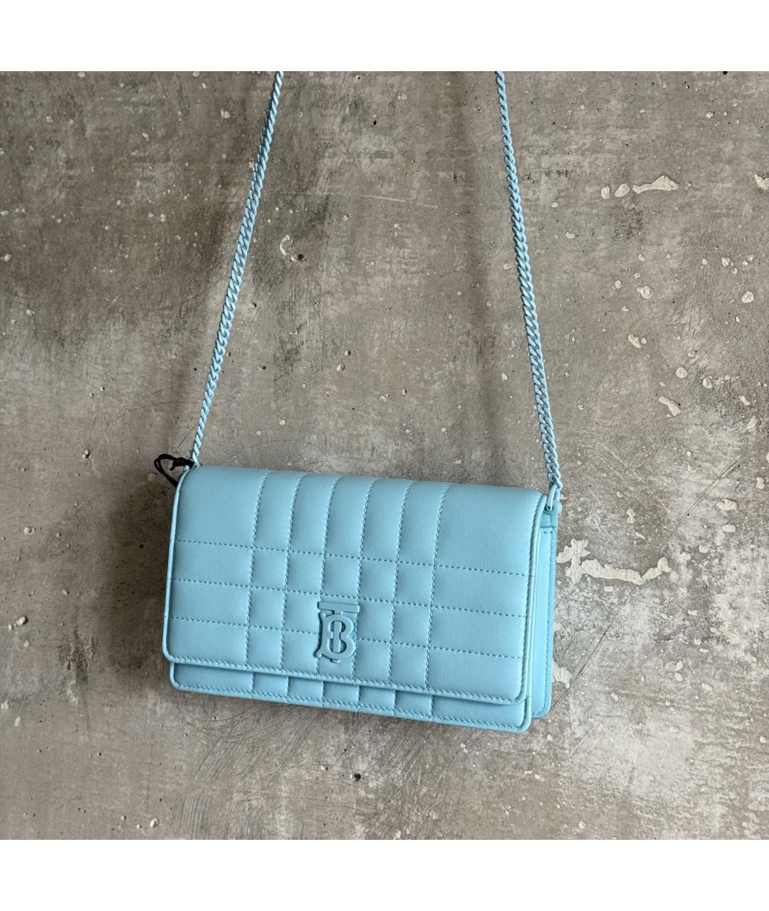 BURBERRY Голубая кожаная сумка через плечо, фото 8