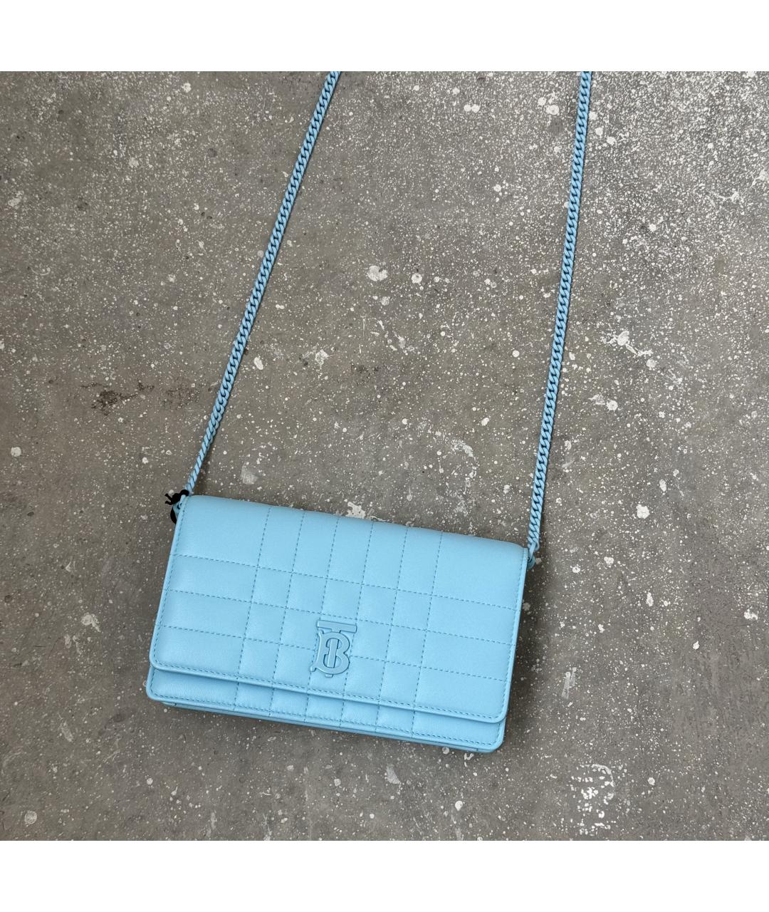 BURBERRY Голубая кожаная сумка через плечо, фото 5