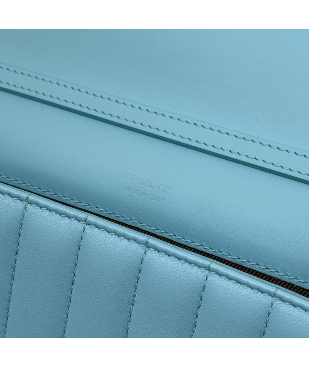 BURBERRY Голубая кожаная сумка через плечо, фото 6
