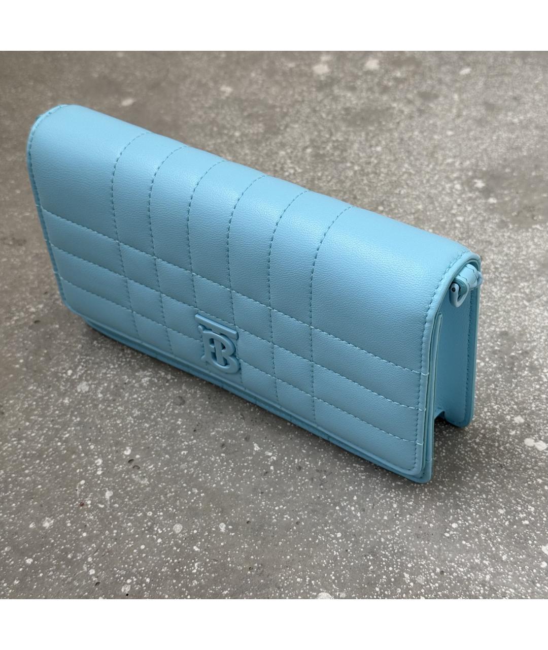 BURBERRY Голубая кожаная сумка через плечо, фото 4