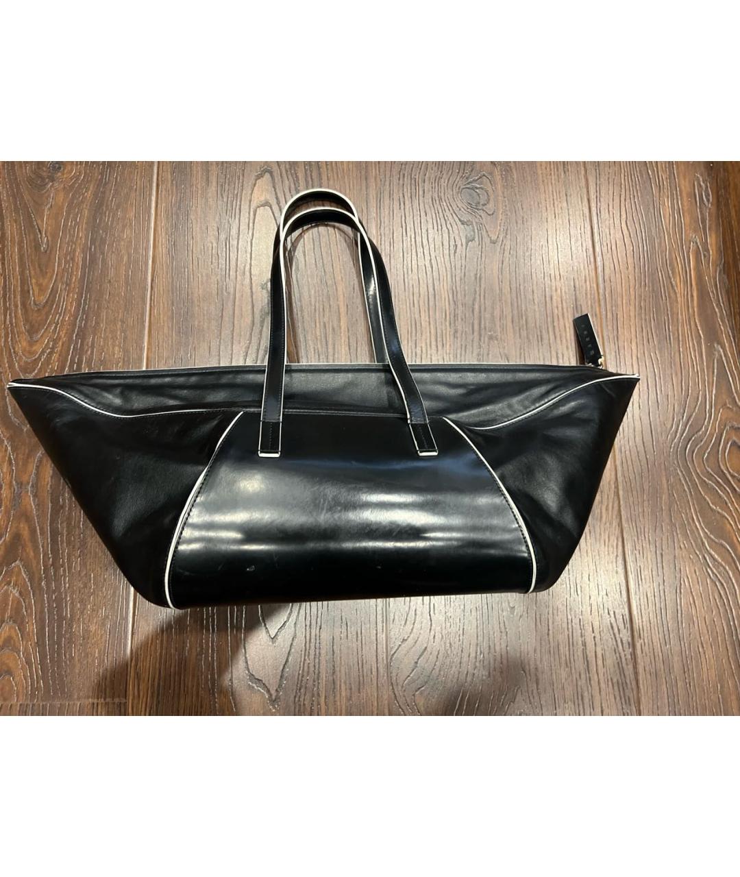 MARNI Черная кожаная сумка тоут, фото 3