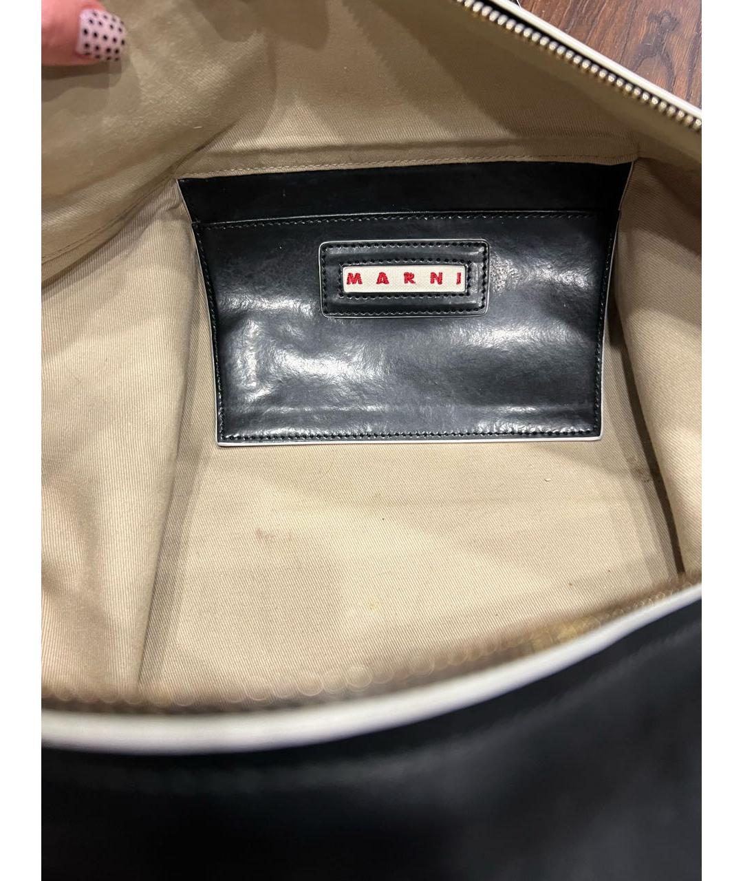MARNI Черная кожаная сумка тоут, фото 4