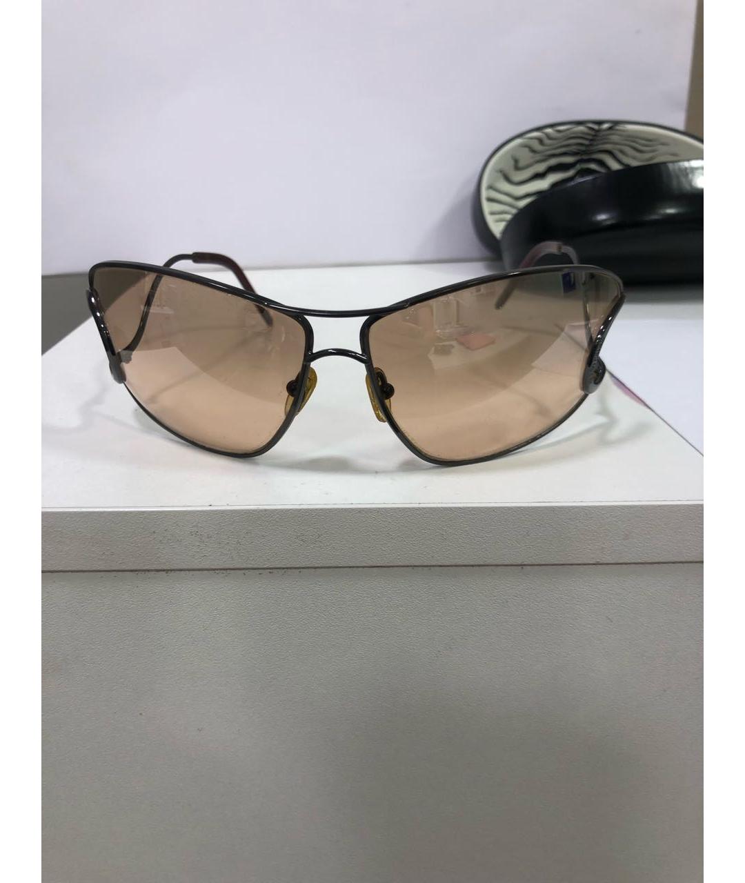 ROBERTO CAVALLI Коричневые металлические солнцезащитные очки, фото 6