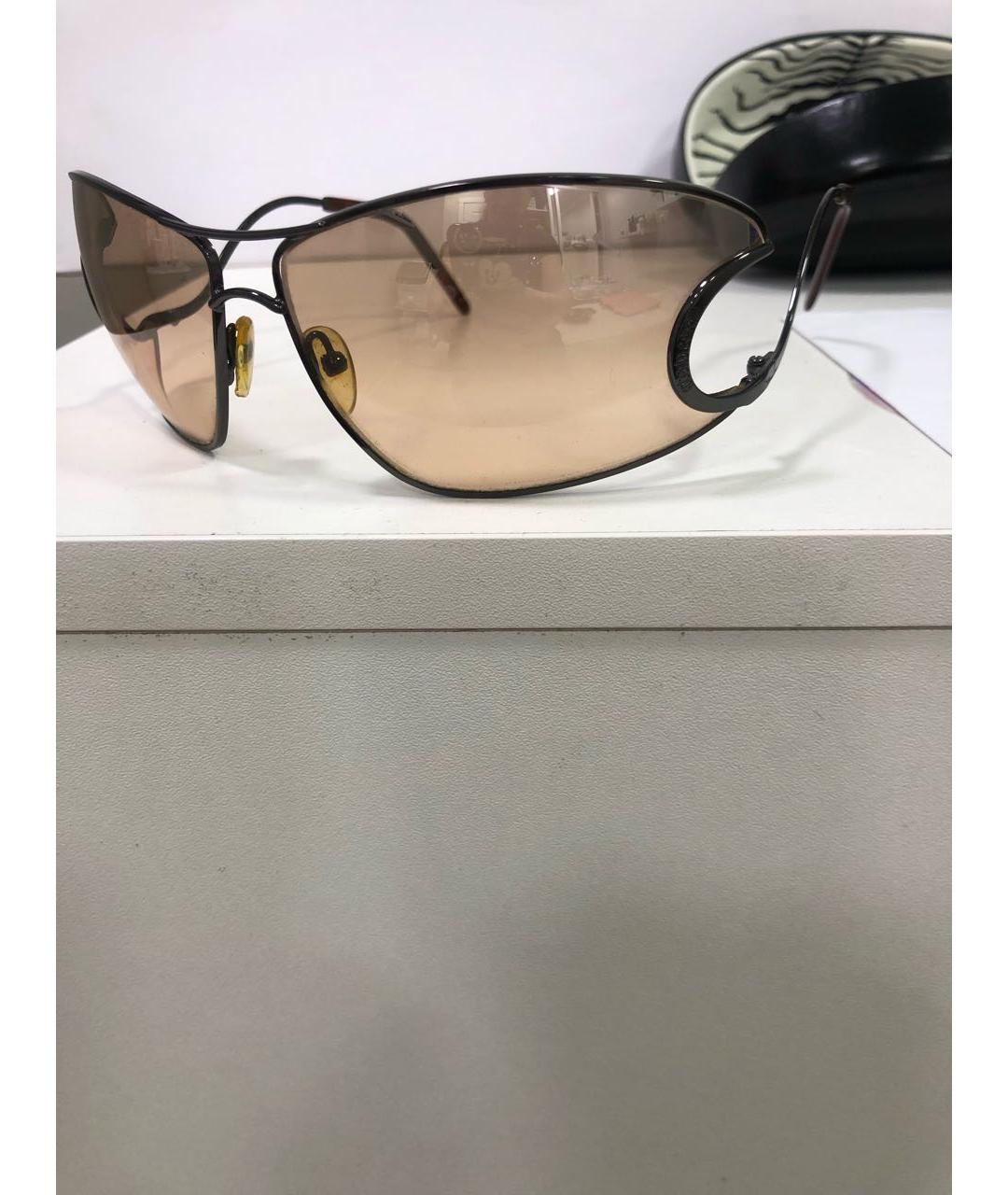 ROBERTO CAVALLI Коричневые металлические солнцезащитные очки, фото 2