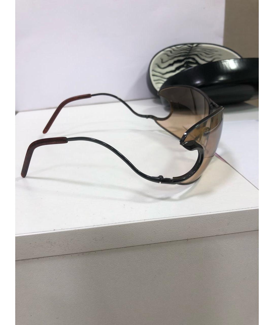 ROBERTO CAVALLI Коричневые металлические солнцезащитные очки, фото 5