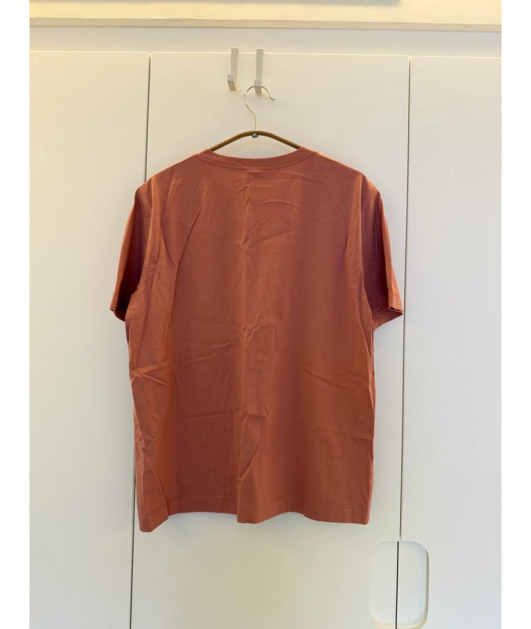 BRUNELLO CUCINELLI Коралловая хлопковая футболка, фото 2