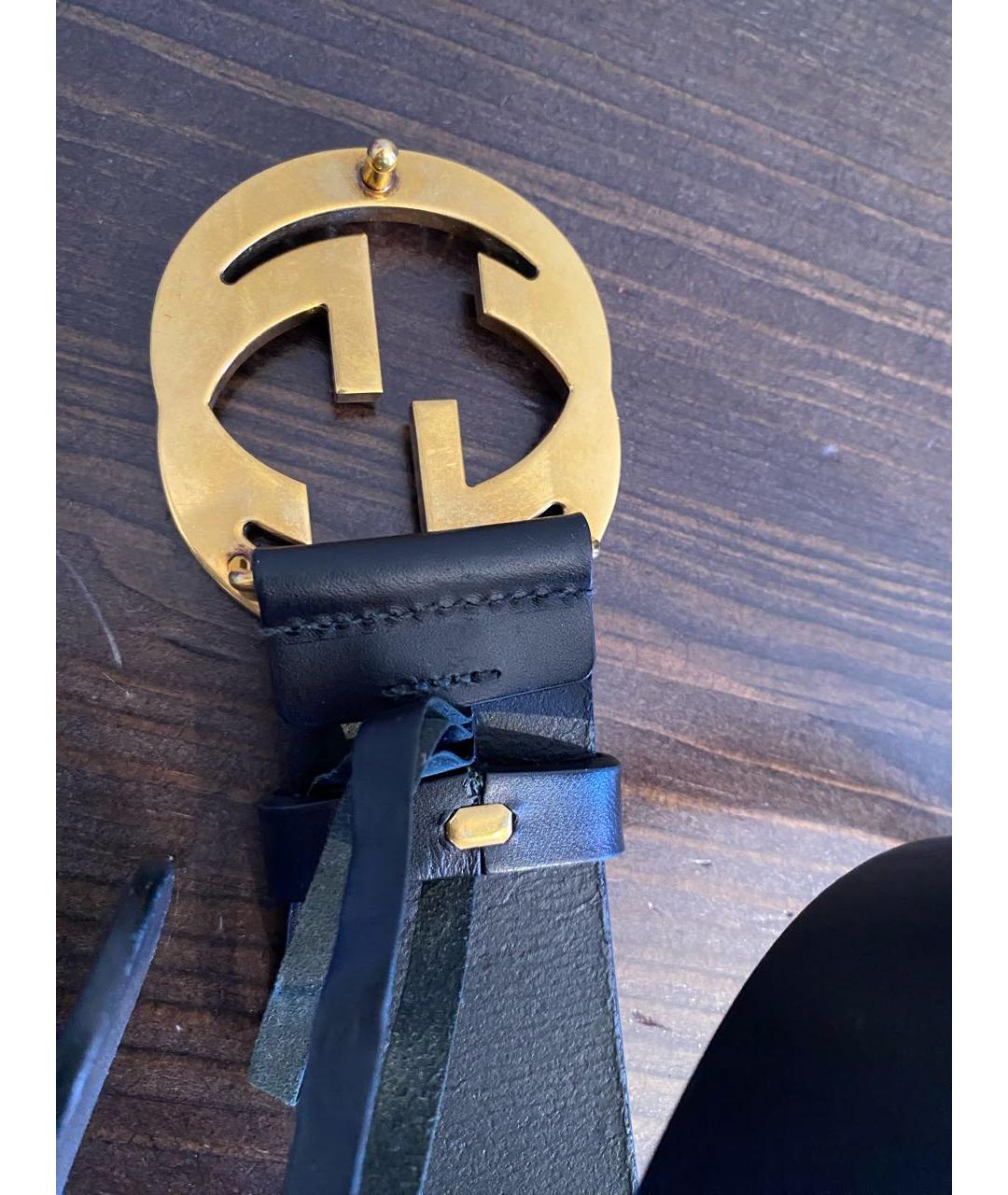 GUCCI Черный кожаный ремень, фото 5