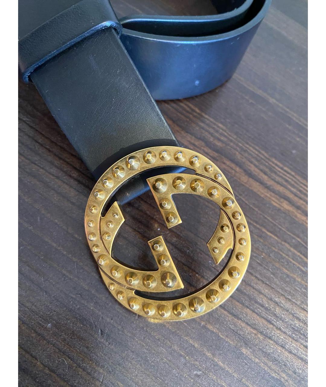 GUCCI Черный кожаный ремень, фото 7
