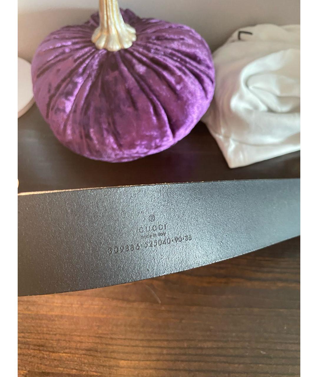 GUCCI Черный кожаный ремень, фото 3