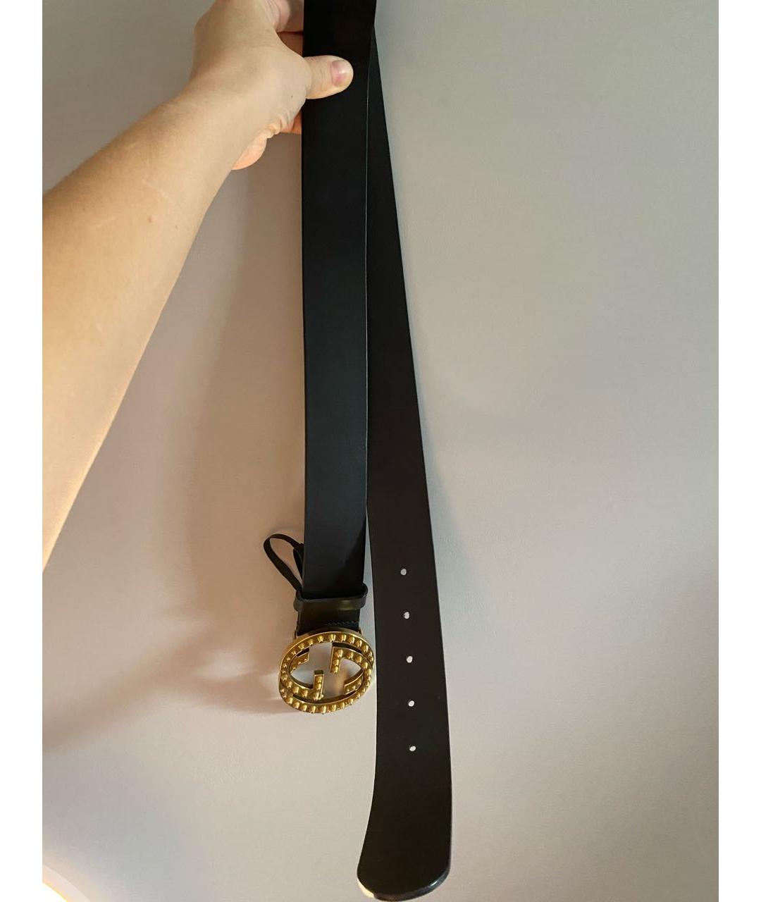 GUCCI Черный кожаный ремень, фото 2