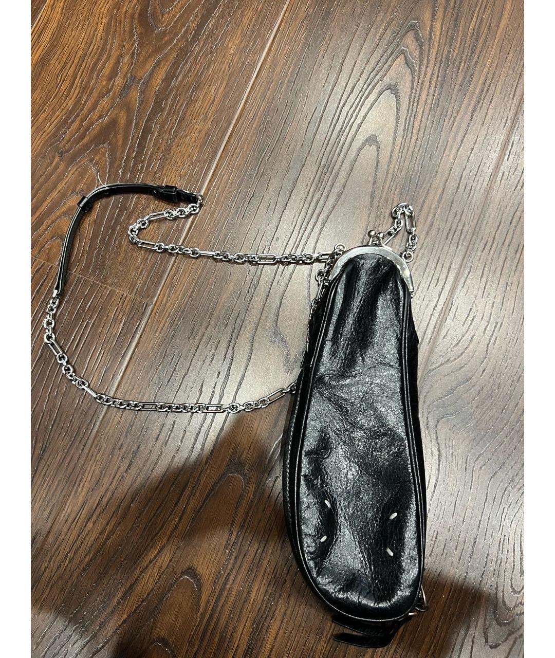 MAISON MARGIELA Черная кожаная сумка через плечо, фото 6