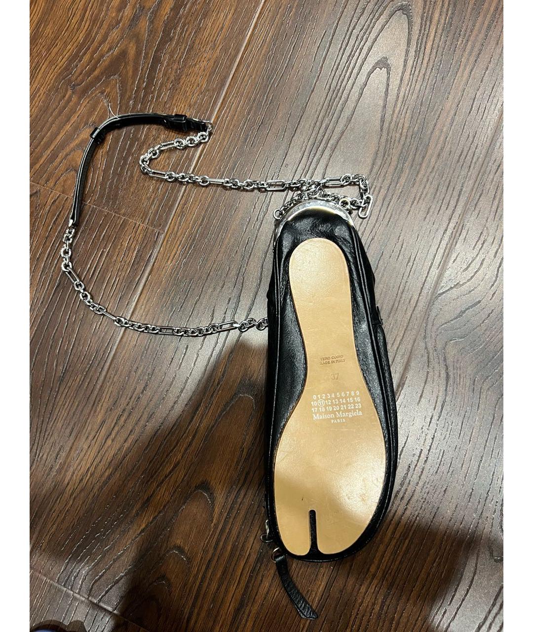 MAISON MARGIELA Черная кожаная сумка через плечо, фото 5