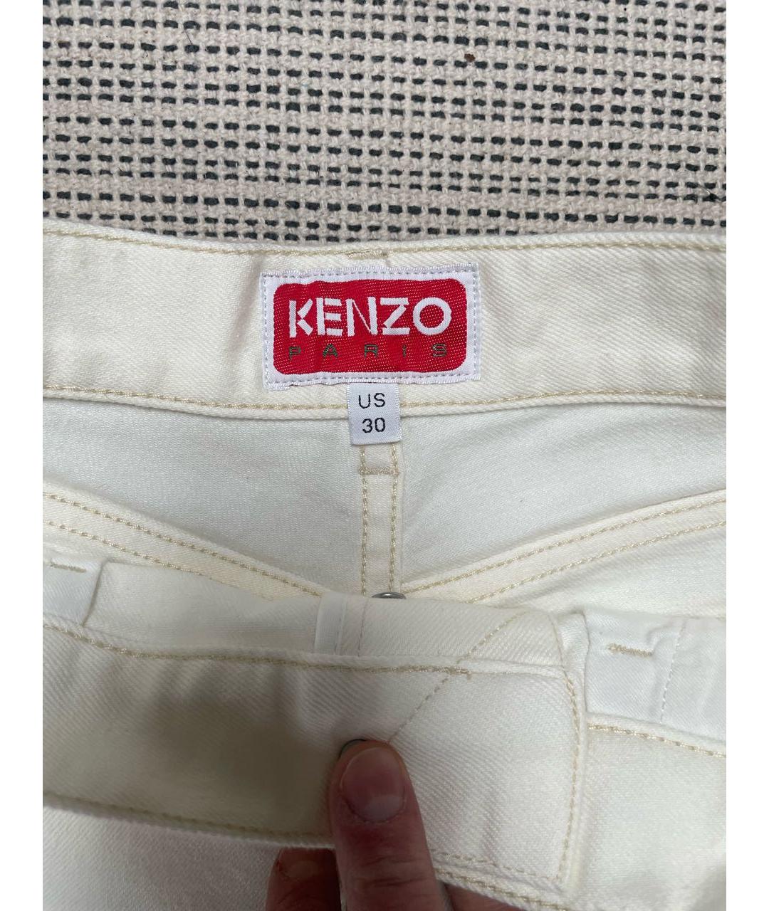 KENZO Белые хлопковые шорты, фото 4