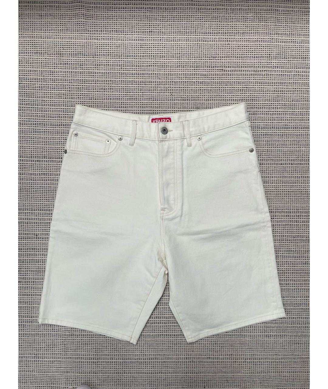 KENZO Белые хлопковые шорты, фото 6