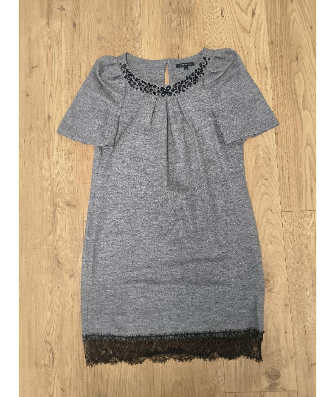 PATRIZIA PEPE Серое шерстяное повседневное платье, фото 7