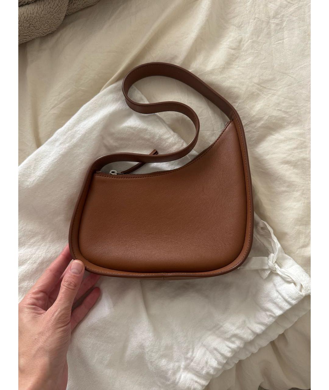 THE ROW Коричневая кожаная сумка с короткими ручками, фото 3