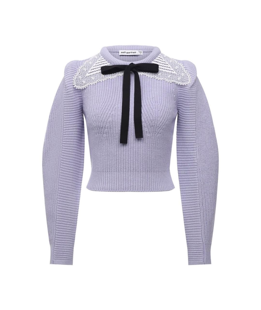 SELF-PORTRAIT Фиолетовый хлопковый джемпер / свитер, фото 1