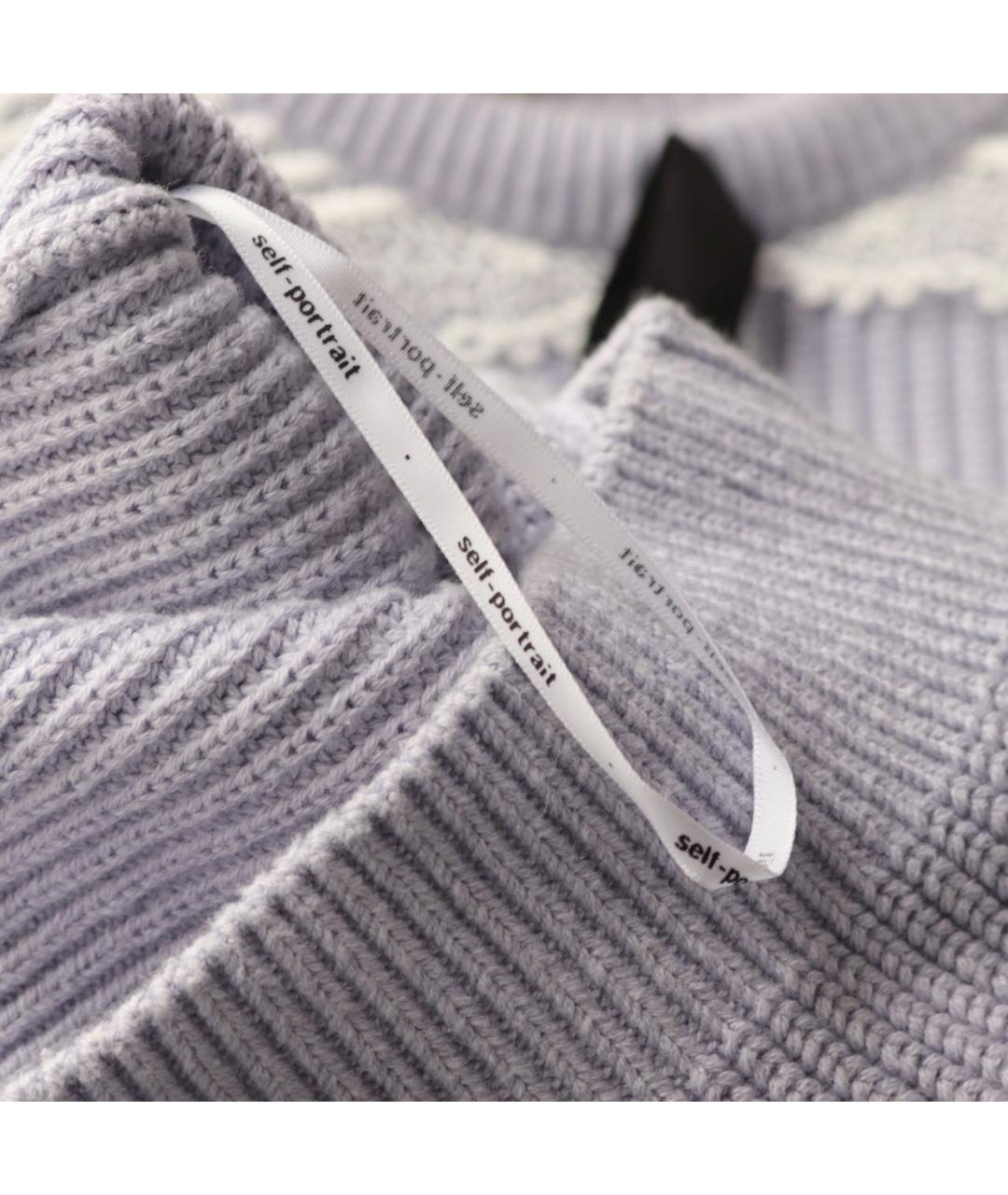 SELF-PORTRAIT Фиолетовый хлопковый джемпер / свитер, фото 7