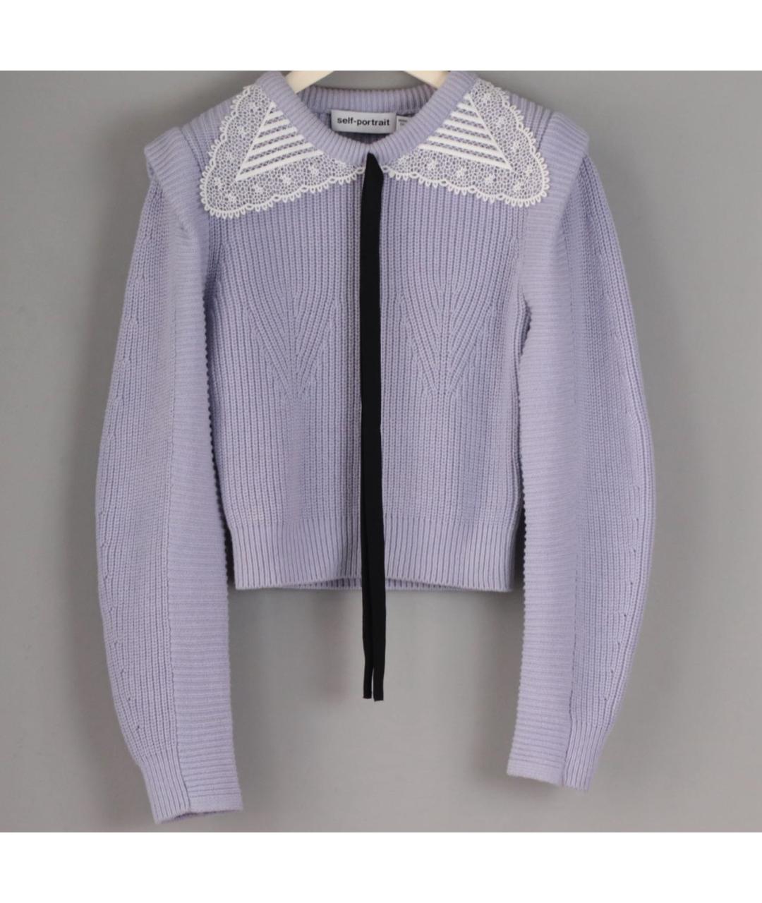 SELF-PORTRAIT Фиолетовый хлопковый джемпер / свитер, фото 2