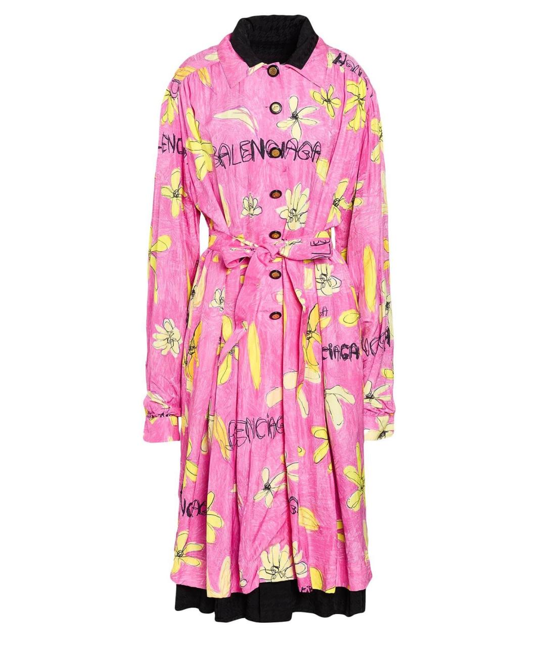 BALENCIAGA Розовое вискозное коктейльное платье, фото 1