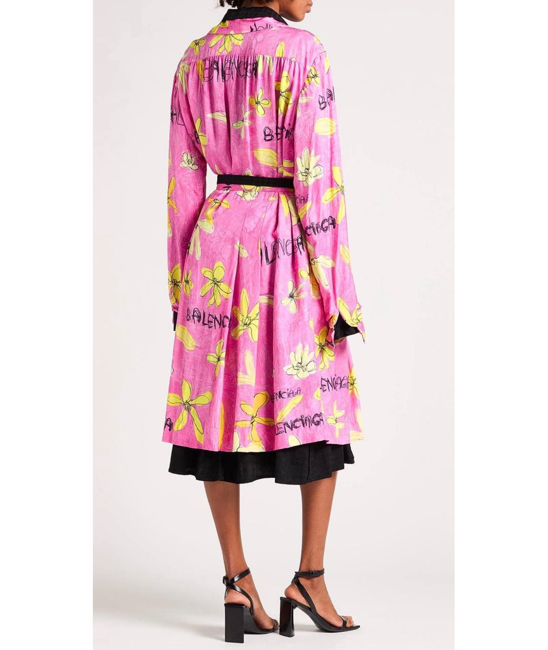 BALENCIAGA Розовое вискозное коктейльное платье, фото 3