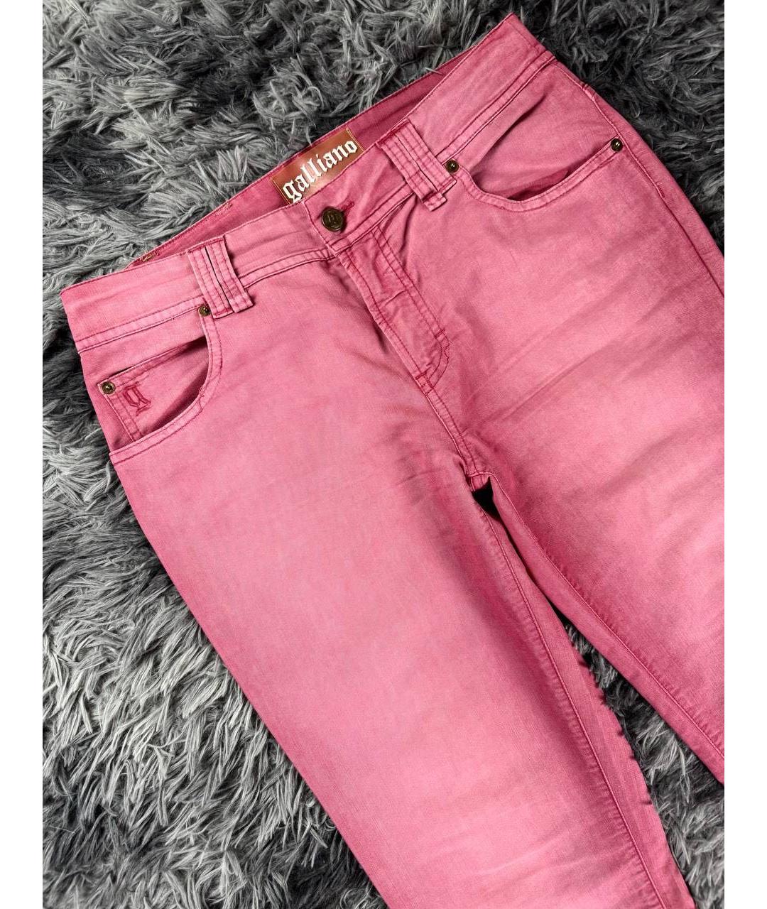 JOHN GALLIANO Розовые хлопковые джинсы скинни, фото 4