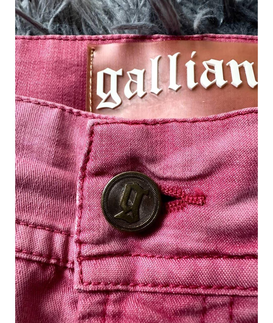 JOHN GALLIANO Розовые хлопковые джинсы скинни, фото 7