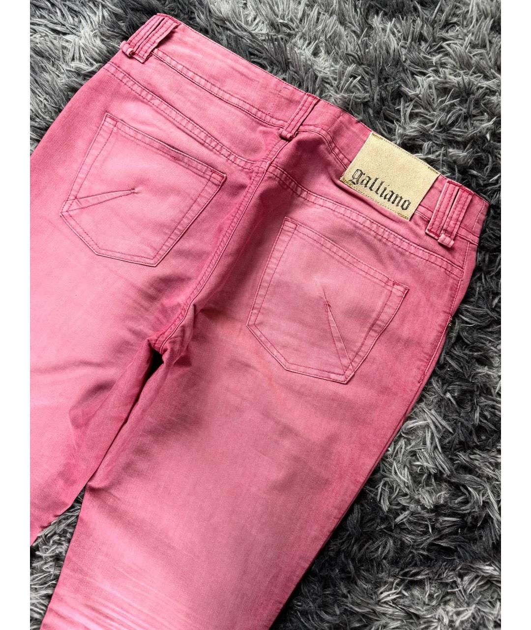 JOHN GALLIANO Розовые хлопковые джинсы скинни, фото 2