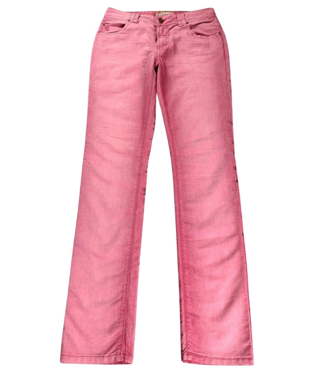 JOHN GALLIANO Розовые хлопковые джинсы скинни, фото 1