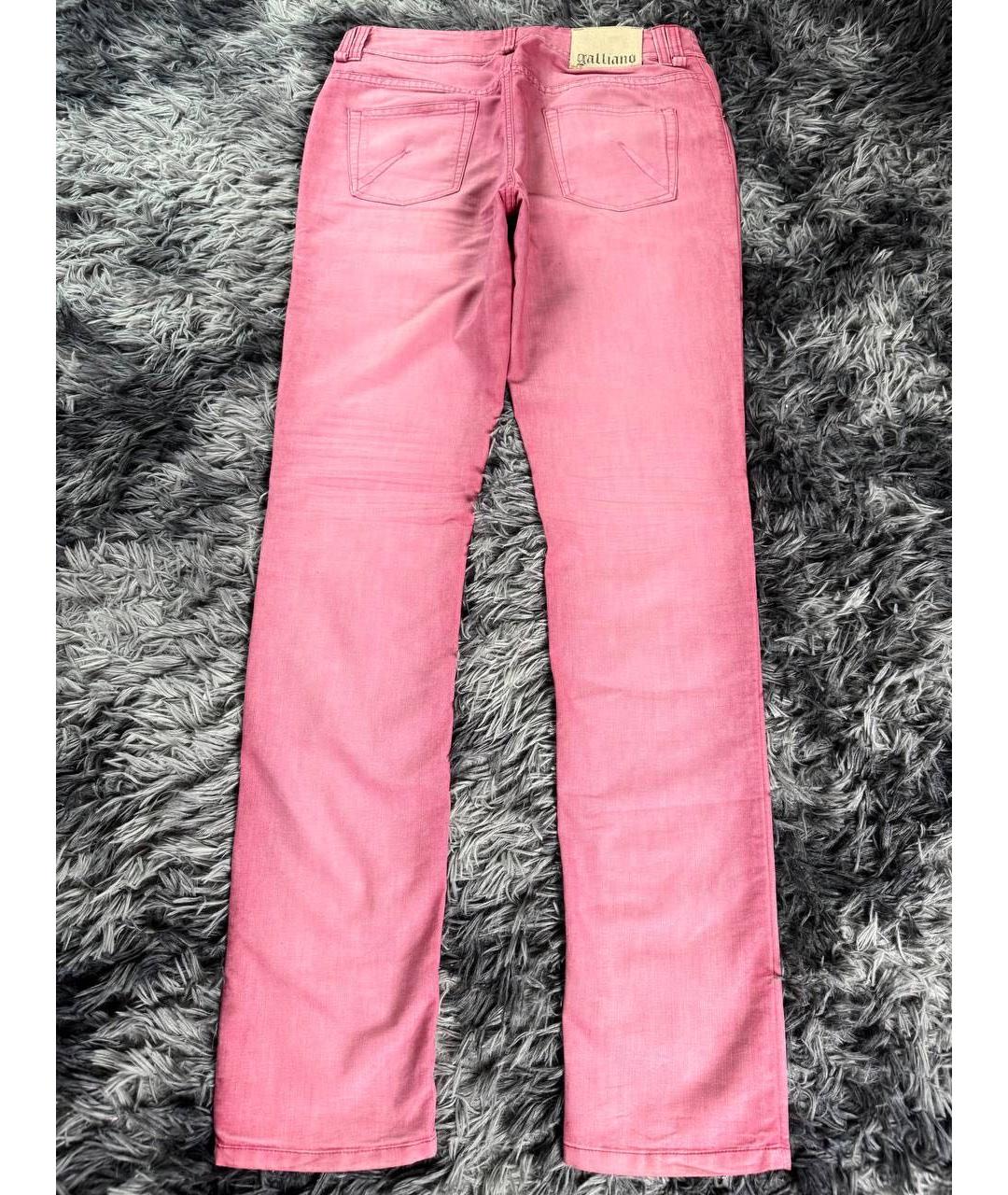 JOHN GALLIANO Розовые хлопковые джинсы скинни, фото 5