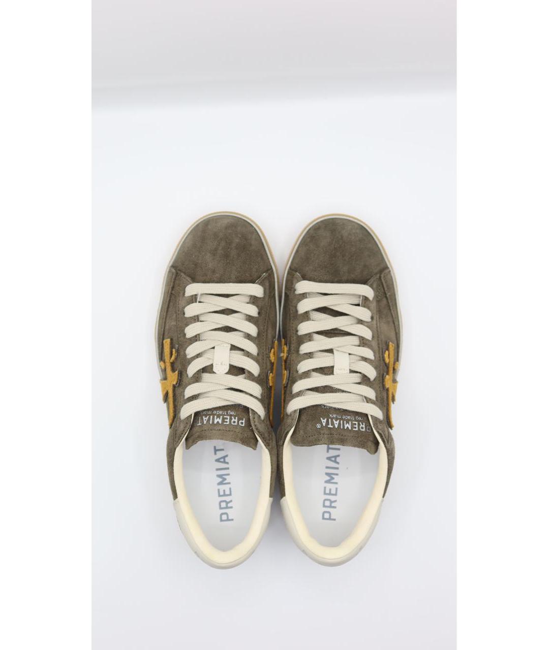 PREMIATA Хаки замшевые низкие кроссовки / кеды, фото 6