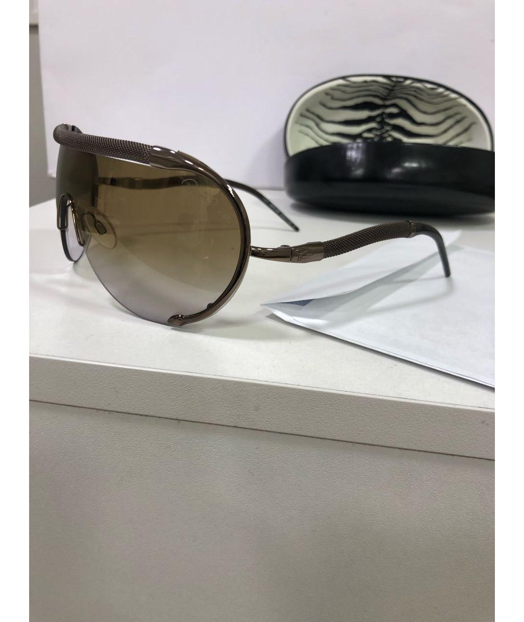 ROBERTO CAVALLI Коричневые металлические солнцезащитные очки, фото 2