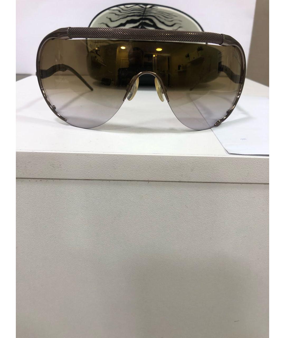 ROBERTO CAVALLI Коричневые металлические солнцезащитные очки, фото 8