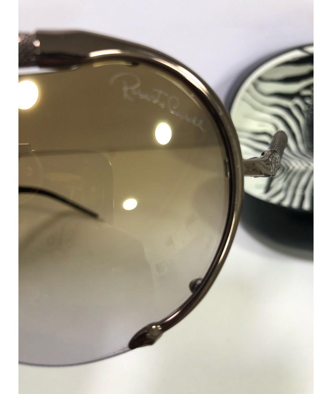ROBERTO CAVALLI Коричневые металлические солнцезащитные очки, фото 3