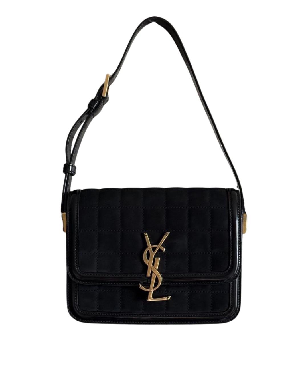SAINT LAURENT Черная замшевая сумка через плечо, фото 1