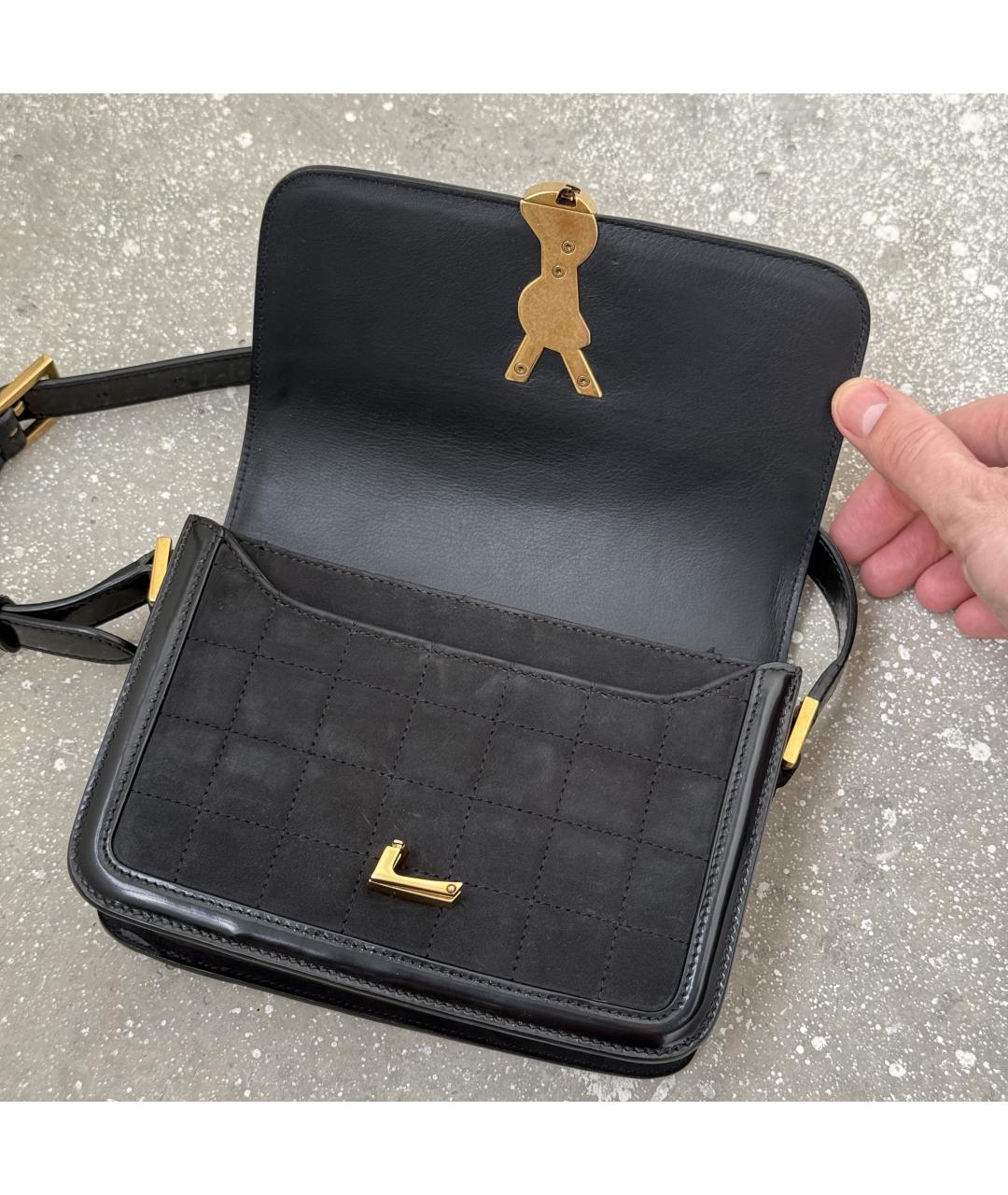 SAINT LAURENT Черная замшевая сумка через плечо, фото 7