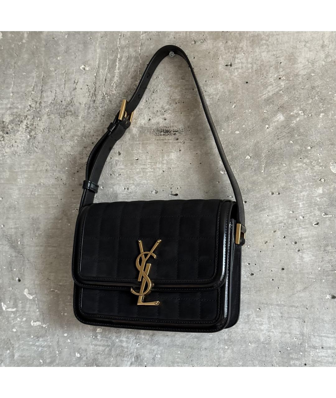 SAINT LAURENT Черная замшевая сумка через плечо, фото 5