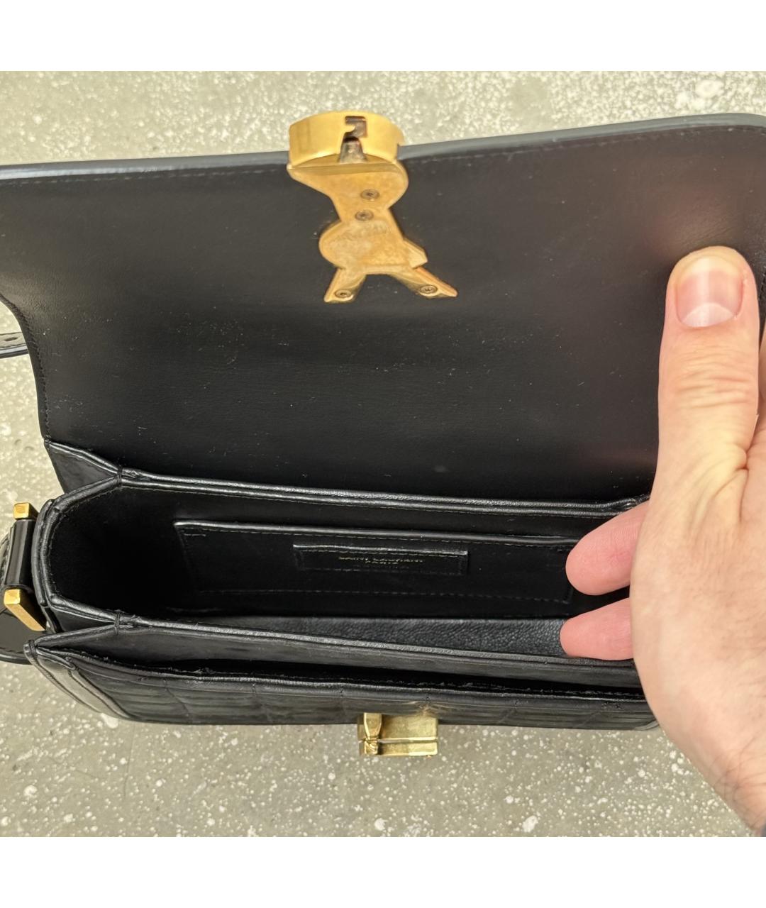SAINT LAURENT Черная замшевая сумка через плечо, фото 8