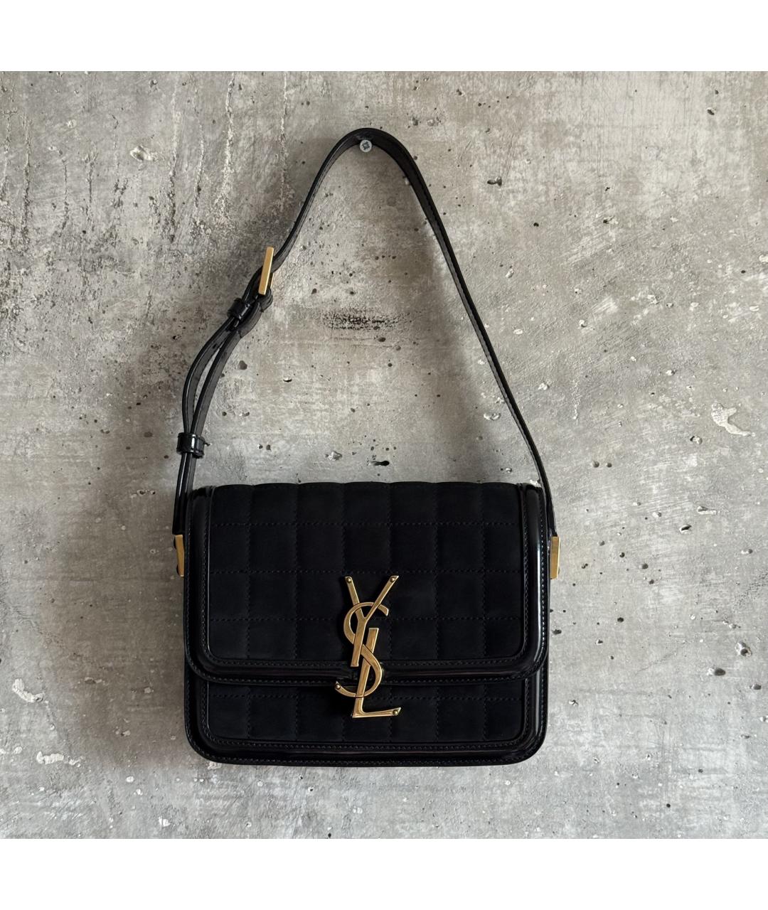 SAINT LAURENT Черная замшевая сумка через плечо, фото 10
