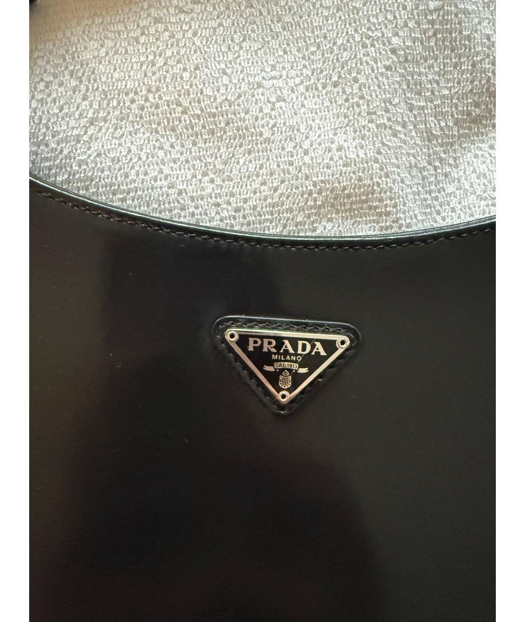 PRADA Черная кожаная сумка через плечо, фото 4