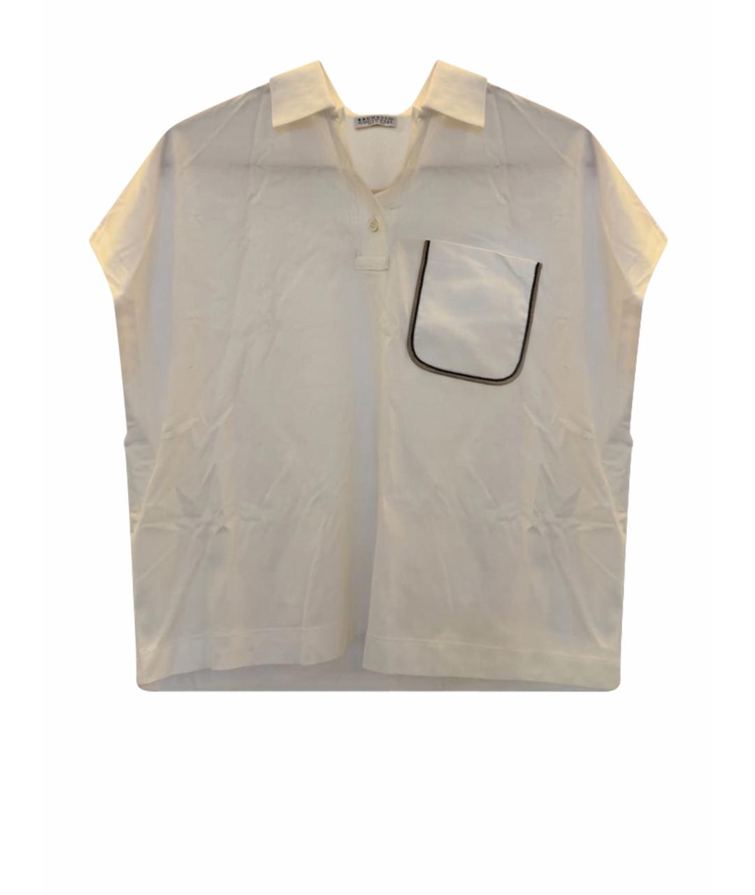 BRUNELLO CUCINELLI Белая хлопковая футболка, фото 1